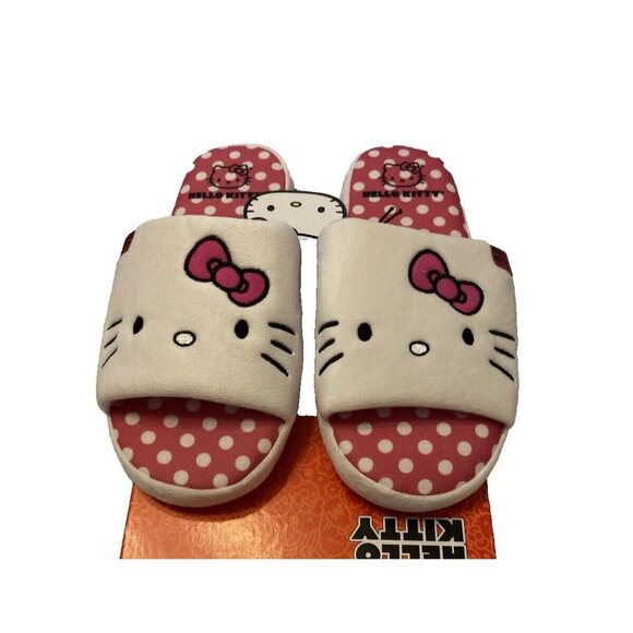 Sanrio Hello Kitty SLIPPERS WOMENS SIZE M 6/7 NEW White Pink - Picture 1 of 8